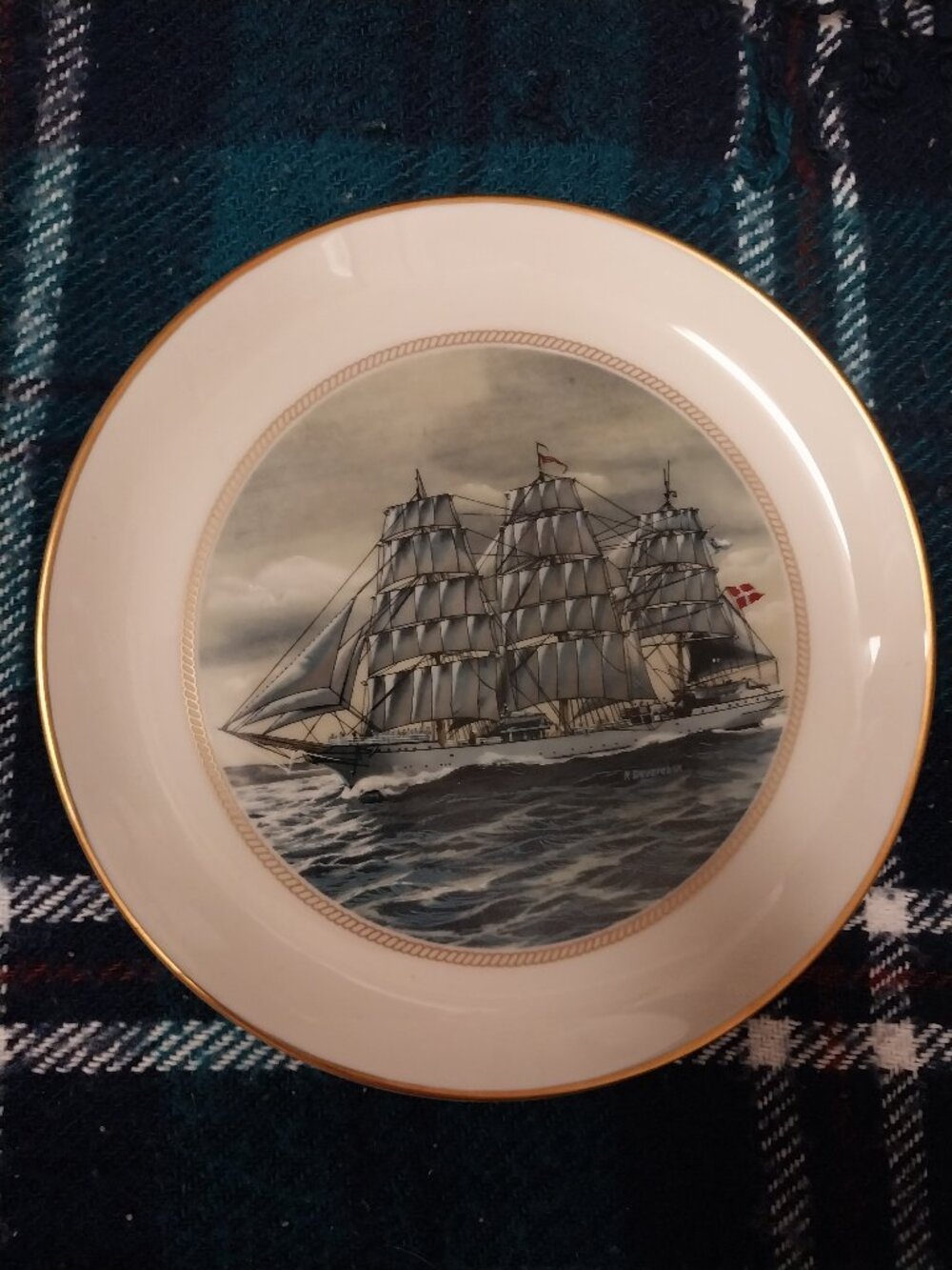 Danbury mint tall ship plate Denmark